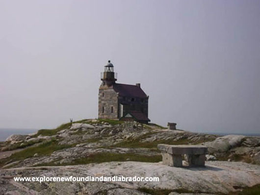 Historic Stone Lighthouse in Rose Blanche, Newfoundland and Labrador. Reconstructed fully in 1999 and furnished with 19th century reproduced furniture and local antiques, this lighthouse is a must see for all lighthouse enthusiasts. One remarkable feature is the stone steps within the tower walls which kept the tower from collapsing after it was abandoned. The light on display now, a gift from the Canadian Coast Guard, is a 6th order Fresnel lens and is believed to be one of only 27 in existence.